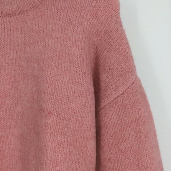 Topshop Pink Sweater Size 0-2 Deep Hem Crewneck Super Soft Side Slit New NWT - Picture 5 of 10